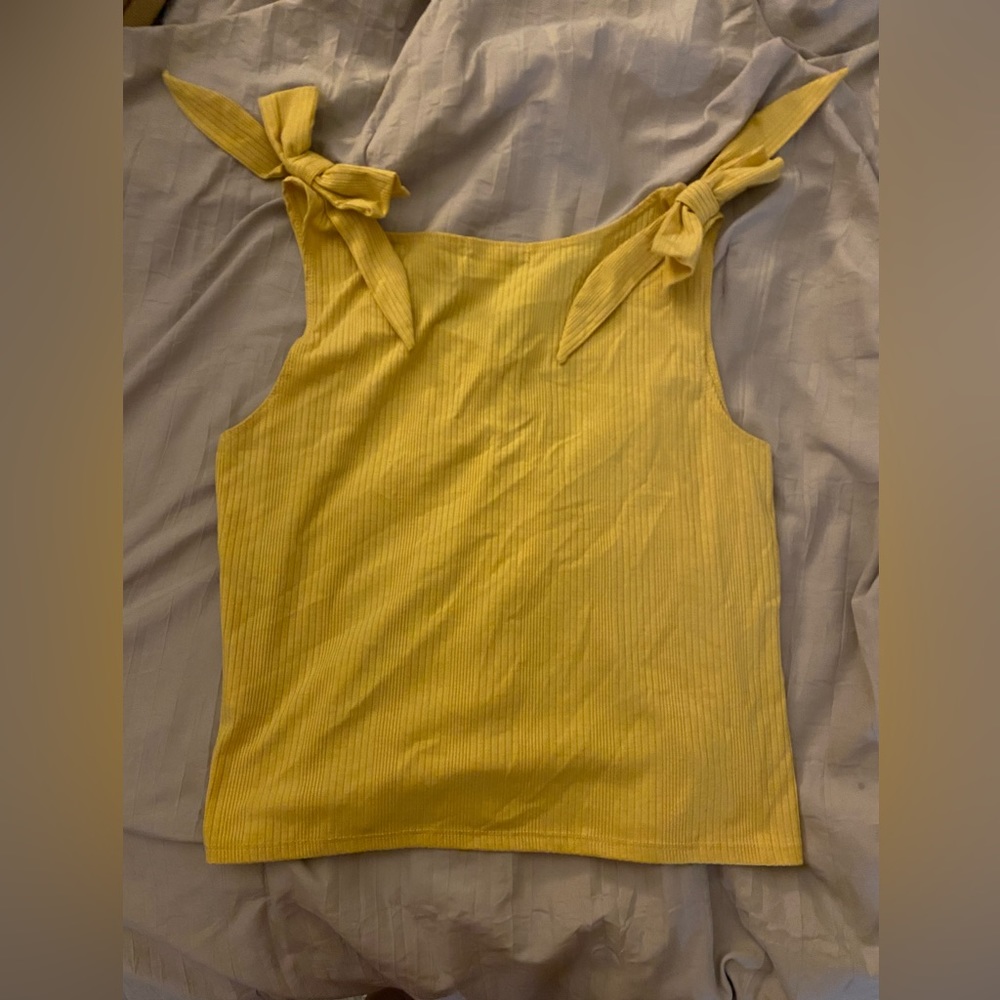 Yellow Ribbed Tank Top - Picture 2 of 3